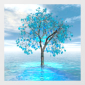 Crystal Blue Tree Window Cling Raamsticker (Vel)