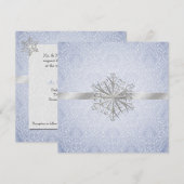 Crystal Blue Winter Weddenschap Kaart (Voorkant / Achterkant)
