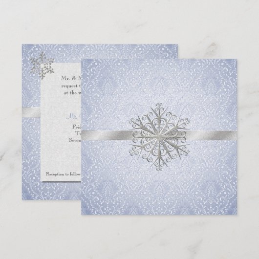Crystal Blue Winter Weddenschap Kaart (Voorkant / Achterkant)