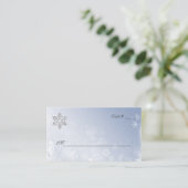 Crystal Blue Winter Wedding Place Kaarten Plaatskaartje (Staand voorkant)