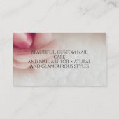 Crystal Blush Moderne Elegante Manicure Nail Salon Visitekaartje (Achterkant)