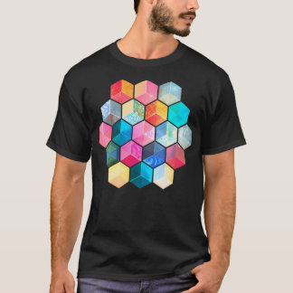 Crystal Bohemian Honingraat Kubussen - Kleurrijke  T-shirt