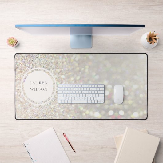 Crystal bokeh glitter monogram bureaumat (Kantoor 1)
