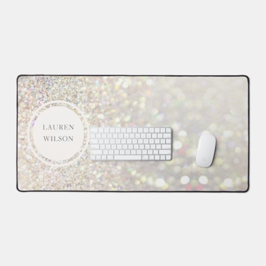 Crystal bokeh glitter monogram bureaumat (Keyboard & Muis)