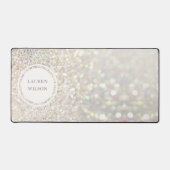 Crystal bokeh glitter monogram bureaumat (Voorkant)