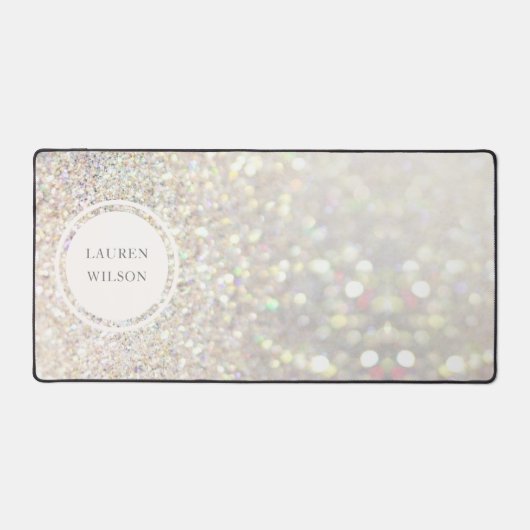 Crystal bokeh glitter monogram bureaumat (Voorkant)