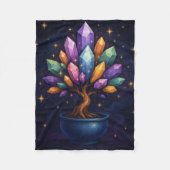 Crystal Bonsai Throw Blanket – Mystical Nature Art Fleece Deken (Voorkant)