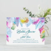 Crystal Bride Rainbow Waterverf Gem Vrijgezellenfe Kaart (Staand voorkant)