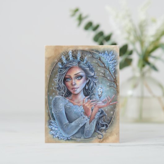 Crystal Briefkaart Fantasy Enchantress Magic (Staand voorkant)