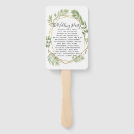 Crystal bruiloft HAND FANS programma volgorde van  Handwaaier