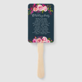 Crystal bruiloft HAND FANS programma volgorde van  Handwaaier (Achterkant)