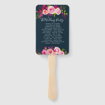 Crystal bruiloft HAND FANS programma volgorde van 