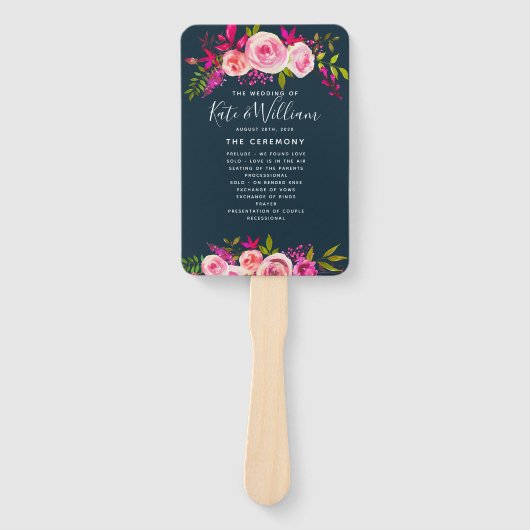 Crystal bruiloft HAND FANS programma volgorde van Handwaaier (Voorkant)