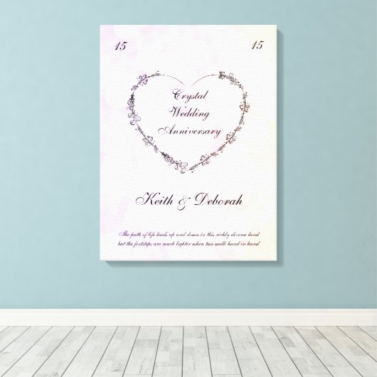 Crystal bruiloft Jubileum Canvas Afdruk (Insitu (Houten vloer))