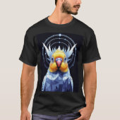 Crystal Budgerigar geometrische vector vogel T-shirt (Voorkant)