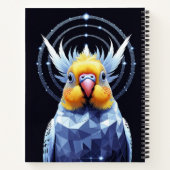 Crystal Budgerigar Vector Art met geometrische vog Notitieboek (Achterkant)