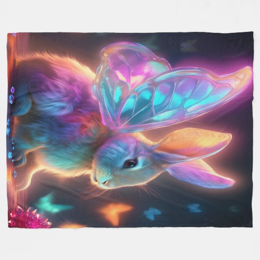 Crystal Bunny Fleece Deken (Voorkant (Horizontaal))