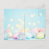Crystal Bunny met bloemen Pastel Pasen Feestdagenkaart (Achterkant)