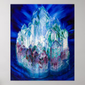 Crystal Castle in het Zee door Wenzel Hablik Poster (Voorkant)