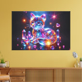 Crystal Cat Canvas Afdruk (Insitu (Woonkamer))