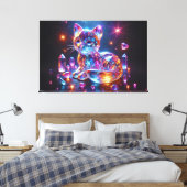 Crystal Cat Canvas Afdruk (Insitu (Slaapkamer))