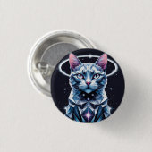 Crystal Cat geometrische vectorkunst Ronde Button 3,2 Cm (Voorkant /achterkant)