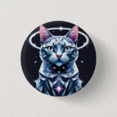Crystal Cat geometrische vectorkunst Ronde Button 3,2 Cm (Voorkant)
