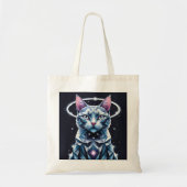 Crystal Cat geometrische vectorkunst Tote Bag (Voorkant)