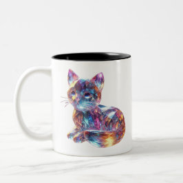 Crystal Cat Tweekleurige Koffiemok