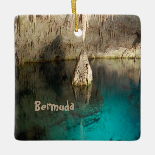 Crystal Cave, Bermuda Keramisch Ornament (Voorkant)