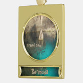 Crystal Cave, Bermuda Verguld Banner Ornament (Links)