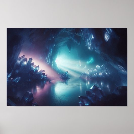 Crystal Cave Dreamcore Liminal Space Surreal Art Poster (Voorkant)