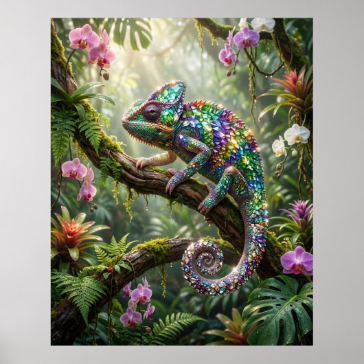 Crystal Chameleon Jungle Glow Poster (Voorkant)