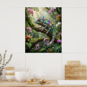 Crystal Chameleon Jungle Glow Poster (Keuken)