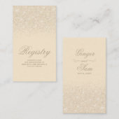 Crystal Champagne Glitter Wedding Registry Kaart (Voorkant / Achterkant)