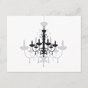 Crystal Chandelier Black Gothic and Shadow Briefkaart