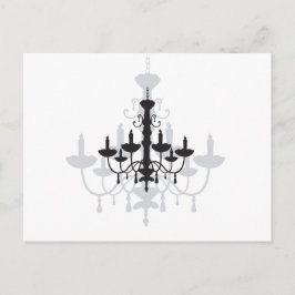 Crystal Chandelier Black Gothic and Shadow Briefkaart