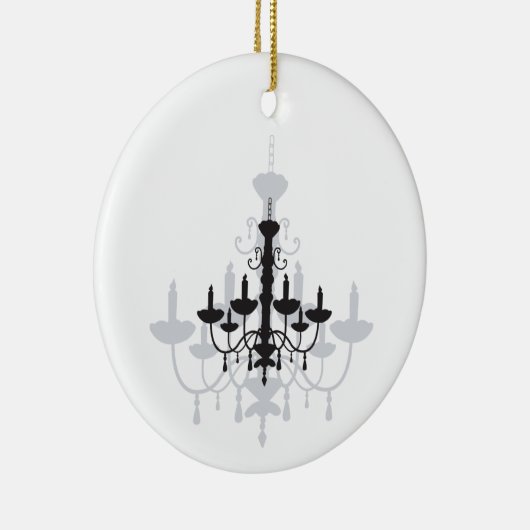 Crystal Chandelier Black Gothic and Shadow Keramisch Ornament (Rechts)