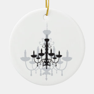 Crystal Chandelier Black Gothic and Shadow Keramisch Ornament