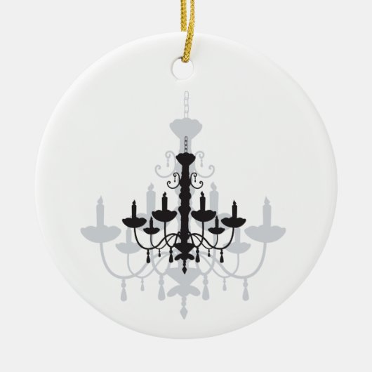 Crystal Chandelier Black Gothic and Shadow Keramisch Ornament (Voorkant)