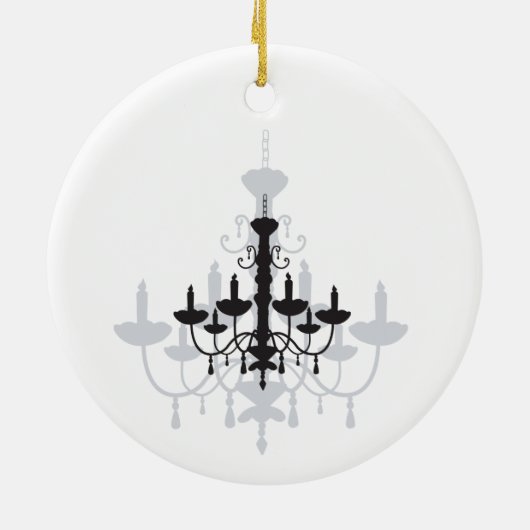 Crystal Chandelier Black Gothic and Shadow Keramisch Ornament (Achterkant)