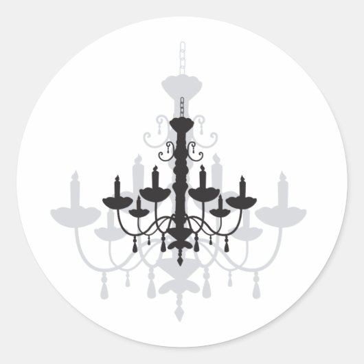 Crystal Chandelier Black Gothic and Shadow Ronde Sticker (Voorkant)