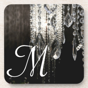 Crystal Chandelier Chic Gla Monogram Drink Onderze Onderzetter