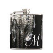 Crystal Chandelier Chic Gla Monogram Whiskey Flask Heupfles (Voorkant)