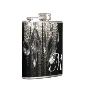 Crystal Chandelier Chic Gla Monogram Whiskey Flask Heupfles (Rechts)
