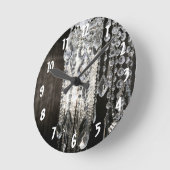 Crystal Chandelier Chic Glass Glitz Gla Wall Clock Ronde Klok (Hoek)