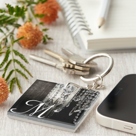 Crystal Chandelier Chic Glass Glitz Glam Sleutelha Sleutelhanger (Voorkant Rechts)