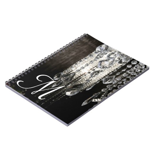 Crystal Chandelier Chic Monogram Initiaal Notitieb Notitieboek (Linkerzijde)