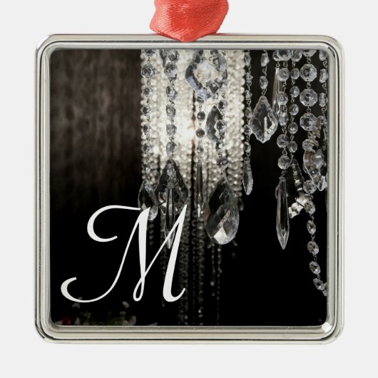Crystal Chandelier Chic Monogram Initiaal Ornament (Voorkant)