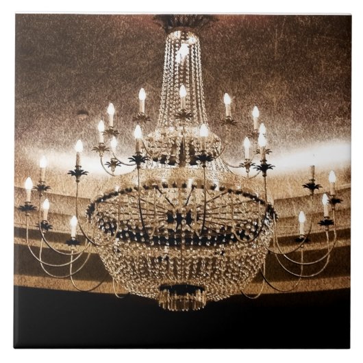 Crystal Chandelier Dazzle Glitz Glam Display Tegel Tegeltje (Voorkant)